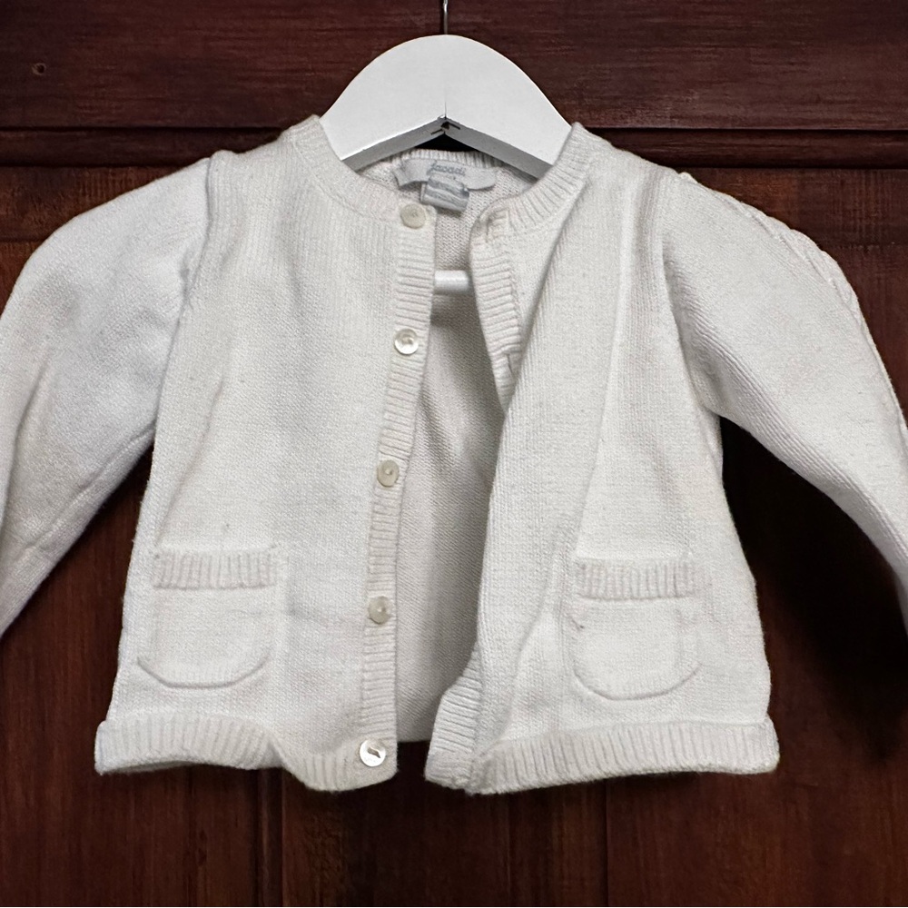 Jacadi White Knit Sweater 12M